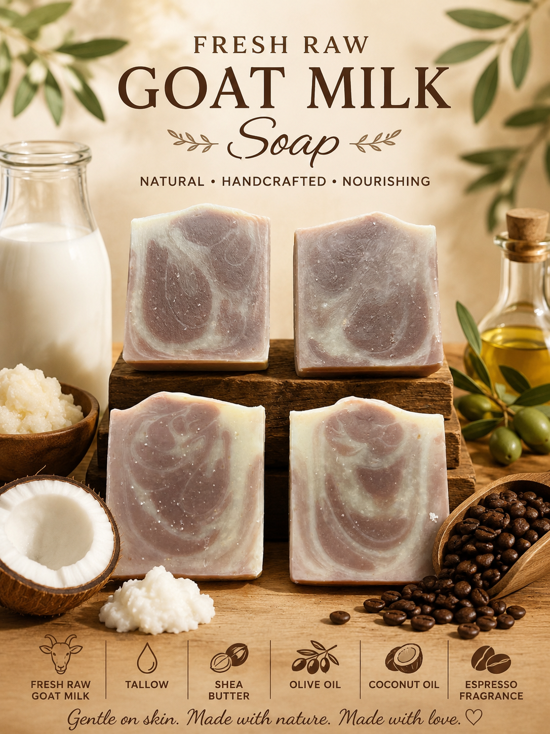 Goatmilk Soap w/espresso scent